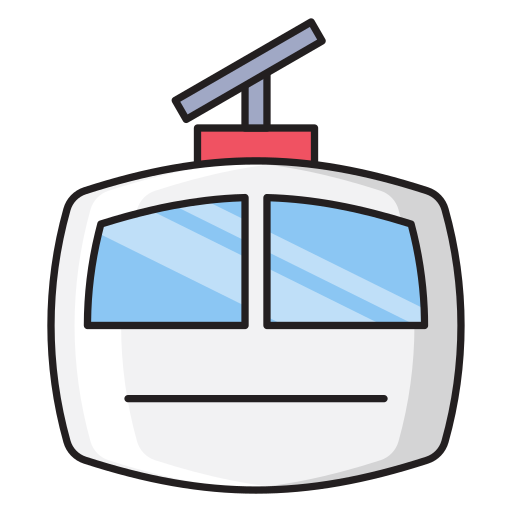 Cable car cabin Vector Stall Lineal Color icon