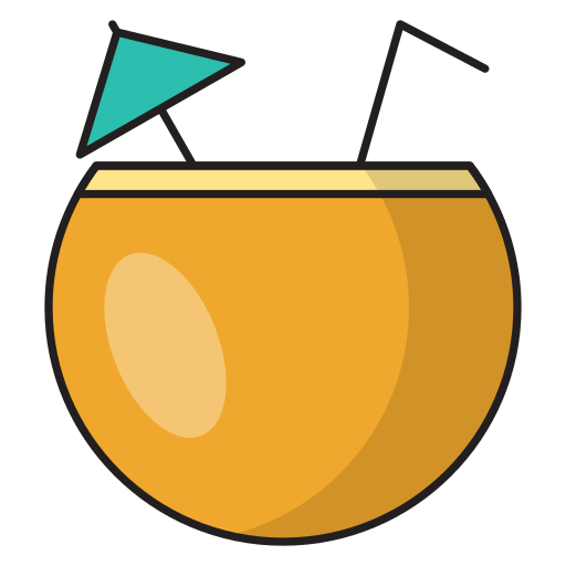 Coconut drink Vector Stall Lineal Color icon