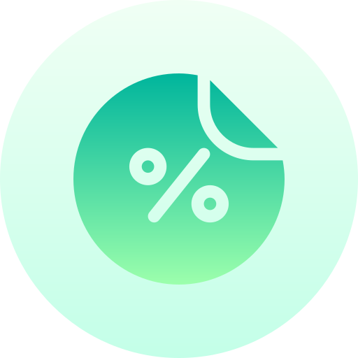 kortingslabel Basic Gradient Circular icoon