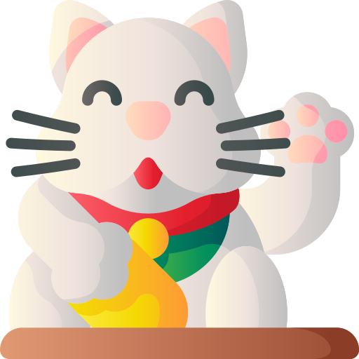 gato chino de la suerte 3D Basic Gradient icono