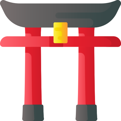 puerta torii 3D Basic Gradient icono