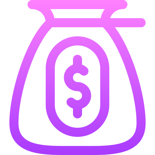torba z pieniędzmi Basic Gradient Lineal color ikona