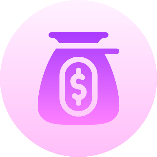 torba z pieniędzmi Basic Gradient Circular ikona