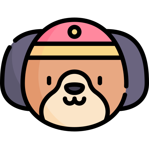 hond Kawaii Lineal color icoon