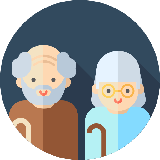 Бабушка и дедушка Flat Circular Flat иконка