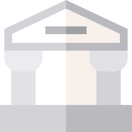 grecka świątynia Basic Straight Flat ikona