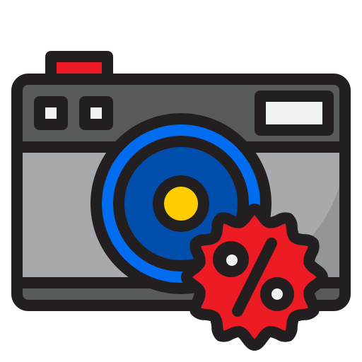 fotocamera srip Lineal Color icona