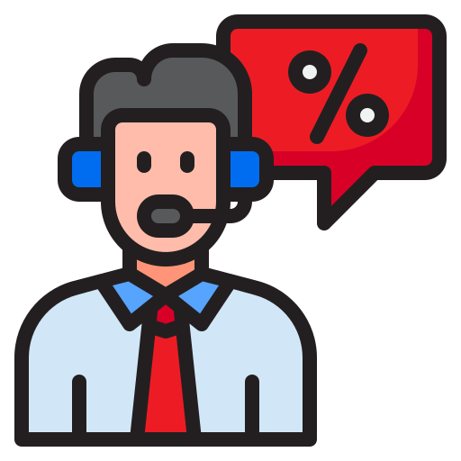 Customer service agent srip Lineal Color icon