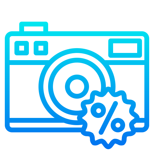 aparat fotograficzny srip Gradient ikona