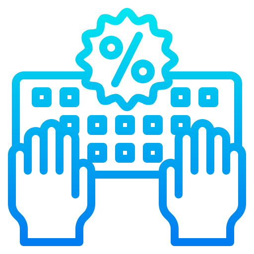 teclado srip Gradient icono