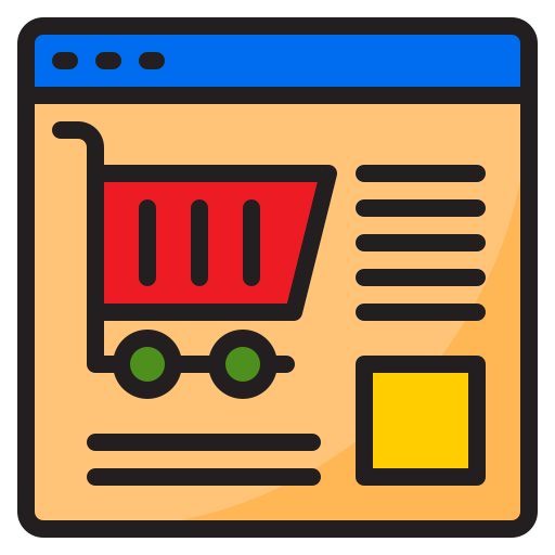 Online shopping srip Lineal Color icon