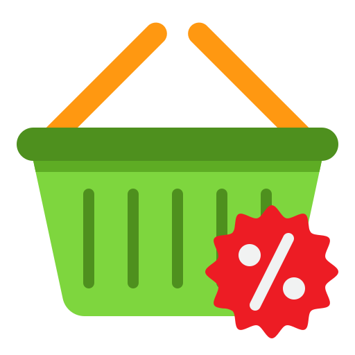 Shopping basket srip Flat icon