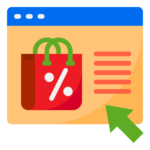 Online shopping srip Flat icon