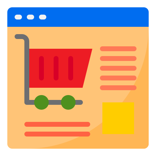 Online shopping srip Flat icon