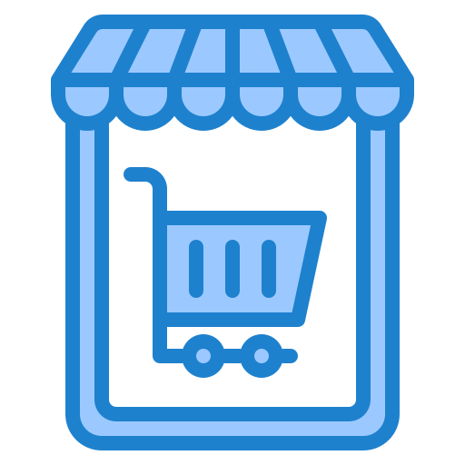 las compras en línea srip Blue icono