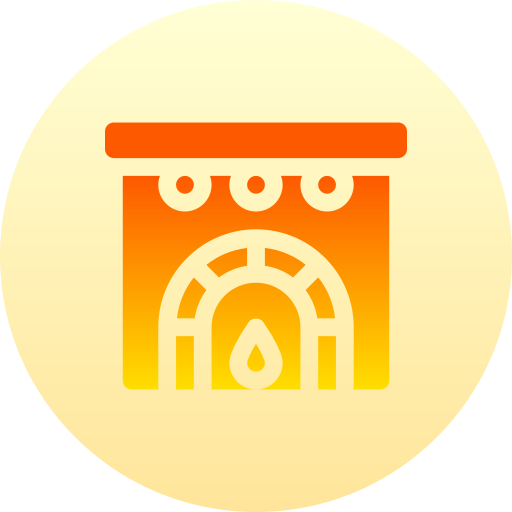 Fireplace Basic Gradient Circular icon