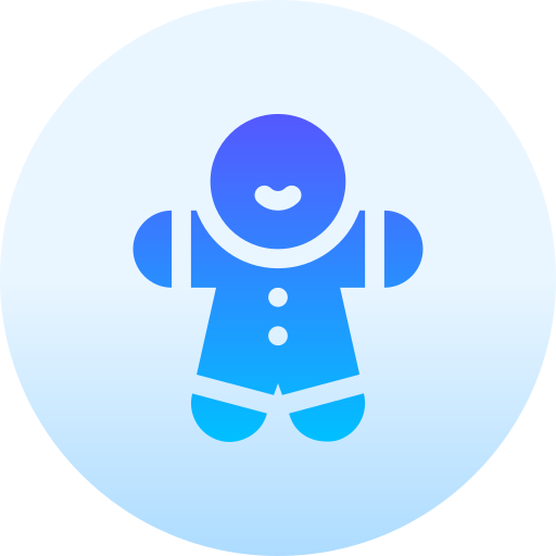 Gingerbread man Basic Gradient Circular icon