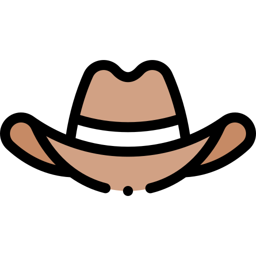 sombrero de vaquero Detailed Rounded Lineal color icono