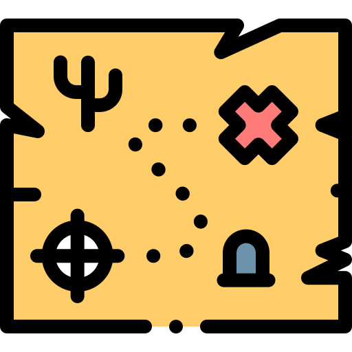 Treasure map Detailed Rounded Lineal color icon