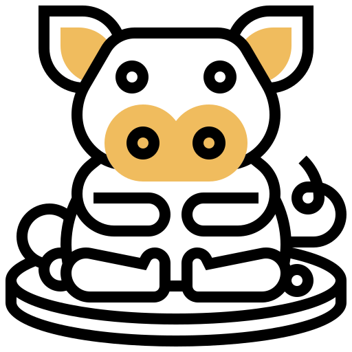 Pig Meticulous Yellow shadow icon