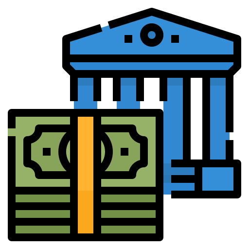 은행 Aphiradee (monkik) Lineal Color icon