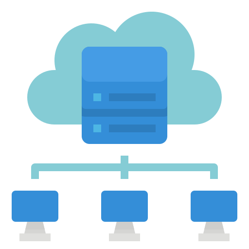 hosting cloud Aphiradee (monkik) Flat icona