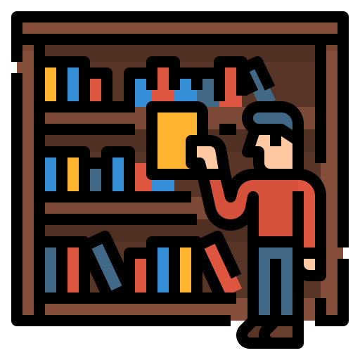 biblioteca Aphiradee (monkik) Lineal Color icona