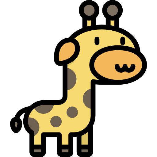 jirafa Special Lineal color icono