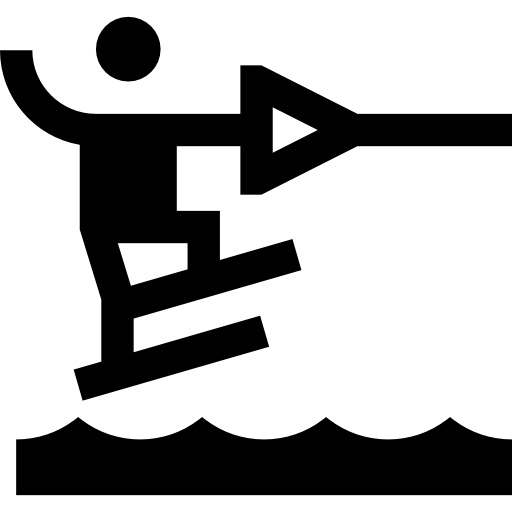 esqui aquático Basic Straight Filled Ícone