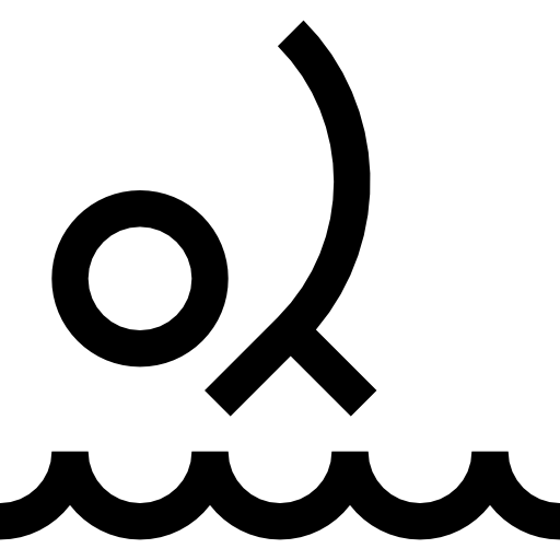 zwemmen Basic Straight Lineal icoon