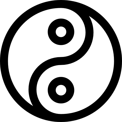 yin yang Basic Rounded Lineal ikona