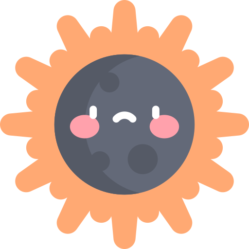 eclipse Kawaii Flat icono