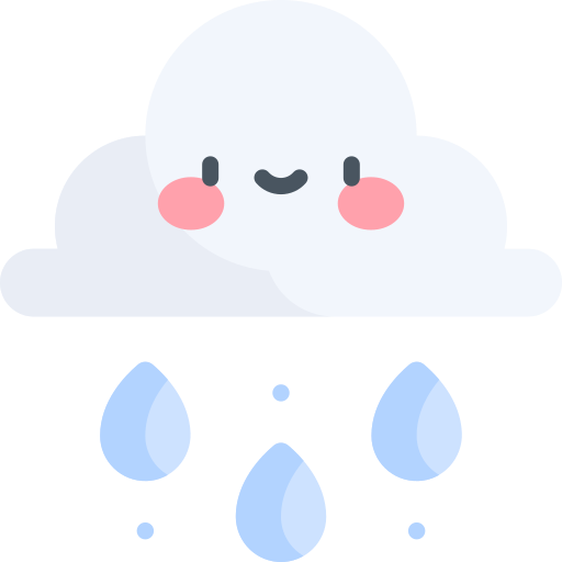 deszczowy Kawaii Flat ikona