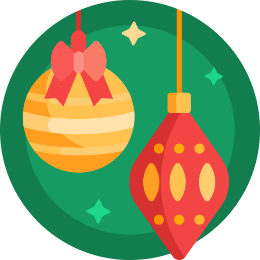 kerstballen Detailed Flat Circular Flat icoon