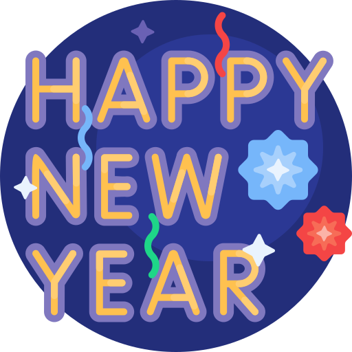 feliz año nuevo Detailed Flat Circular Flat icono