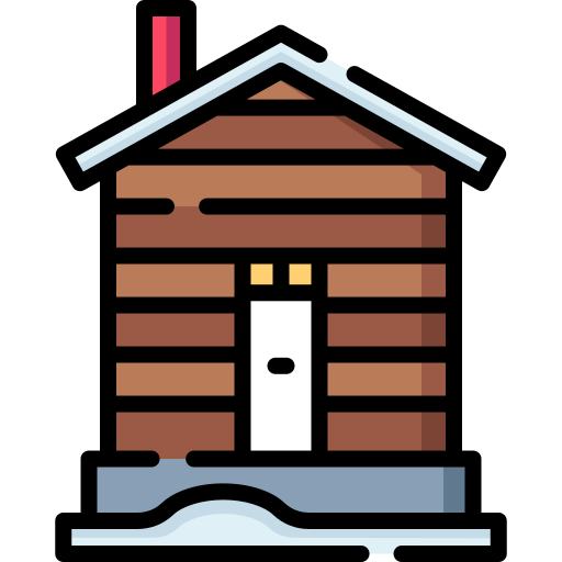 Деревянный дом Special Lineal color иконка