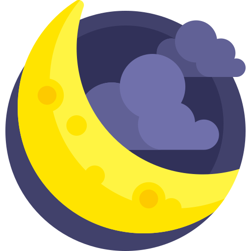 luna crescente Detailed Flat Circular Flat icona