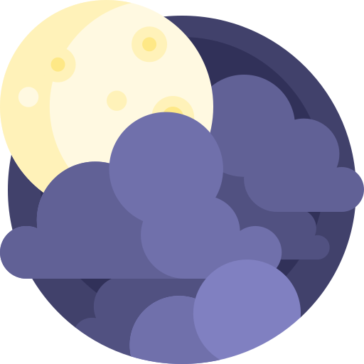 pochmurna noc Detailed Flat Circular Flat ikona