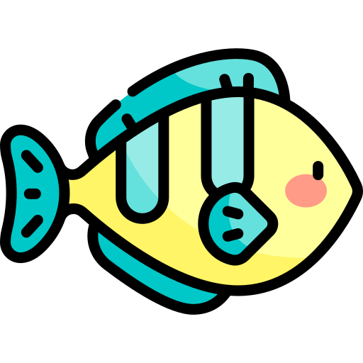 pescado Kawaii Lineal color icono