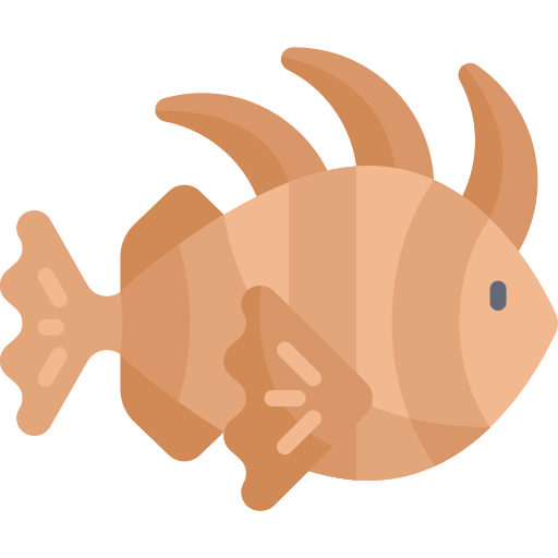 pez leon Kawaii Flat icono