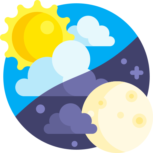 昼と夜 Detailed Flat Circular Flat icon