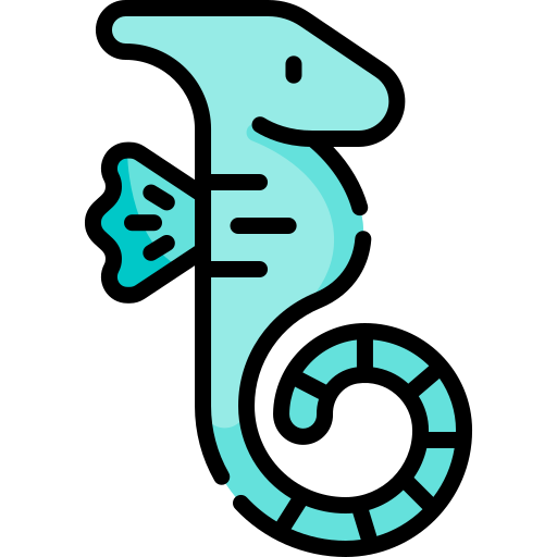 zeepaardje Kawaii Lineal color icoon