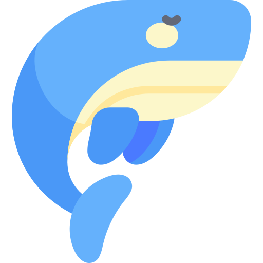 ballena Kawaii Flat icono