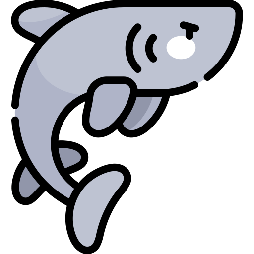 squalo Kawaii Lineal color icona