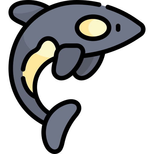 범고래 Kawaii Lineal color icon