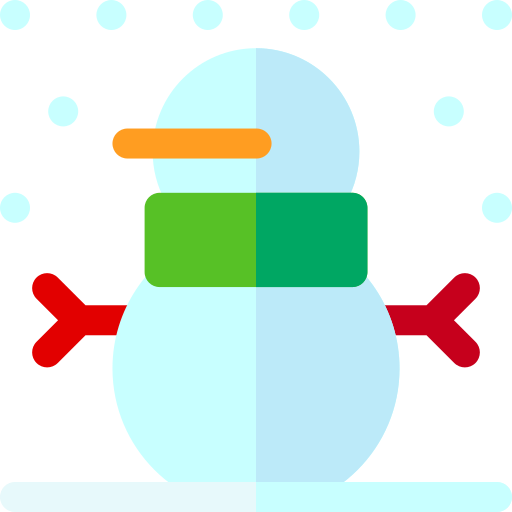 sneeuwman Basic Rounded Flat icoon