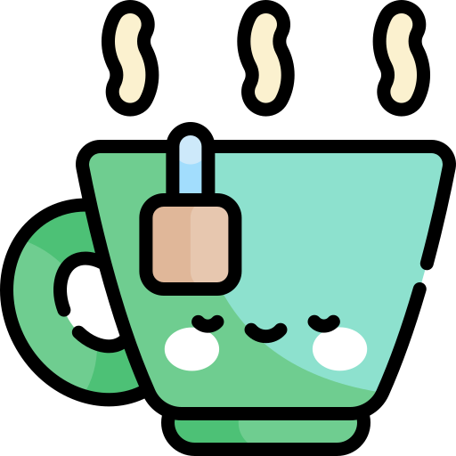 tè caldo Kawaii Lineal color icona