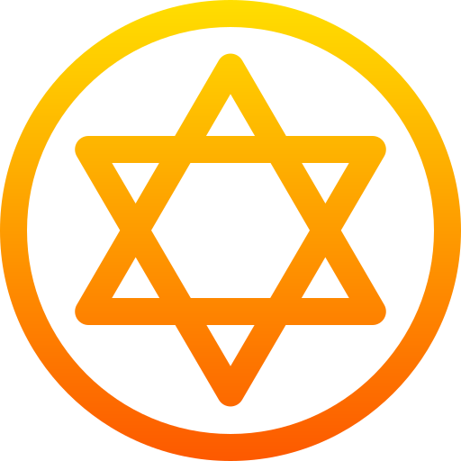 Star of david Basic Gradient Lineal color icon