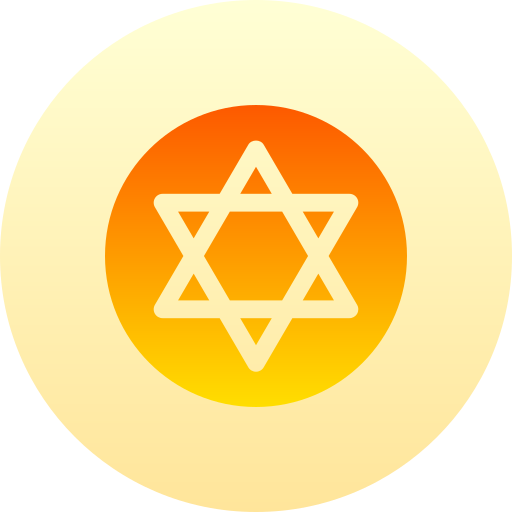Star of david Basic Gradient Circular icon