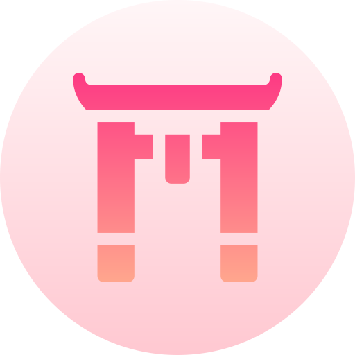 xintoísmo Basic Gradient Circular Ícone